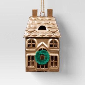 Christmas Bronze Finish 2 Chimney House Ornament- Wondershop™ - 1 of 3