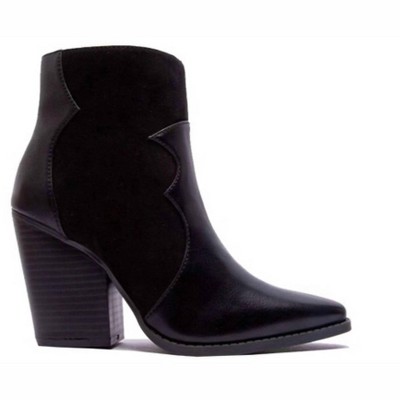 Women's Wo's Western Chic Block Heel Booties - Qupid
