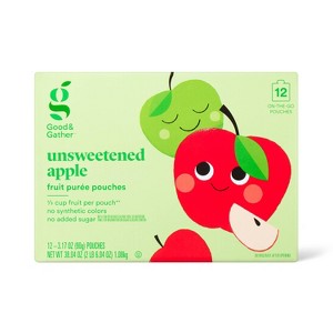 Unsweetened Apple Fruit Puree Pouches - 12ct - Good & Gather™ - 1 of 4
