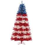 Sterling 7.5-Foot Patriotic America Tree in Red, White and Blue with 1040 Clear Lights and 10 Twinkle Lights on Top Section