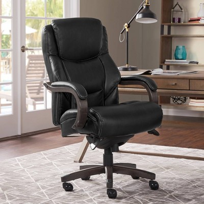 Jet Black Bonded Leather High Back Executive Swivel Chair