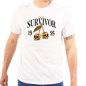 I'm a Survivor Song Skull Cherries Graphic T Shirt Men or Women Brisco Brands - 1 of 4