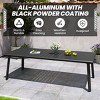 Crestlive Products Patio Outdoor Dining Table, Aluminum Frame with Umbrella Hole Outdoor Furniture Black - 4 of 4