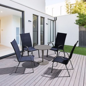 Hyleory 4PCS Patio Stackable Dining Chairs with Curved Armrests & Quick-Drying Fabric - 1 of 4