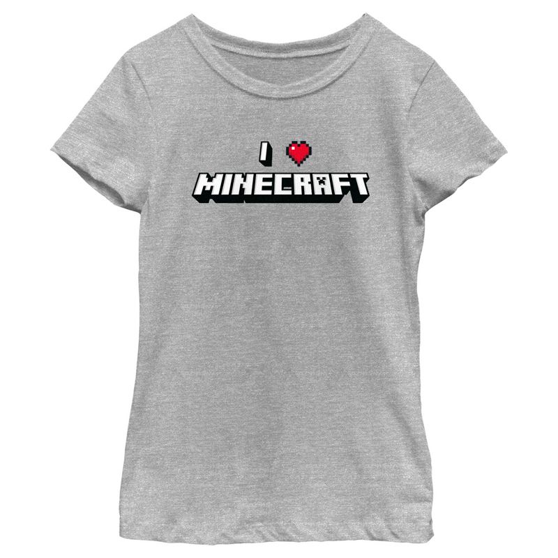 Girl's Minecraft I Heart Minecraft T-Shirt, 1 of 6
