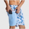 Anna-Kaci Men's Marble Tie-Dye Print Swim Shorts with Elastic Waistband and Adjustable Drawstring - 2 of 4