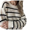 Women's Harbor Crochet Striped Sweater - SIX/FIFTY - 4 of 4