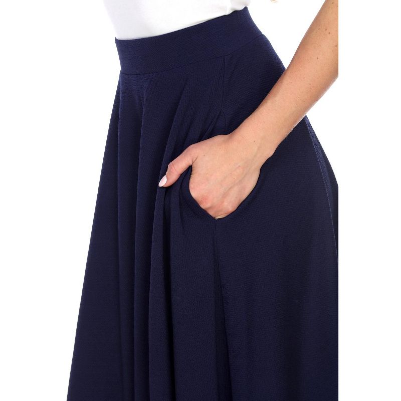 Women's Flared Midi Skirt with pockets - White Mark, 2 of 4