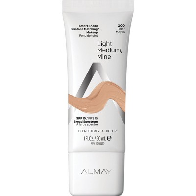 Almay Smart Shade Skintone Matching Makeup with SPF 15 - 200 Light Medium, Mine - 1 fl oz