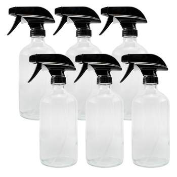 Cornucopia Brands 16oz Clear Glass Spray Bottles; 3-Setting Sprayer Tops and Chalk Labels
