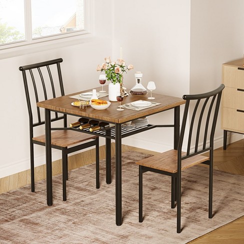 Whizmax Dining Table Set, Kitchen Table And Chairs For 2 With Wine Rack ...