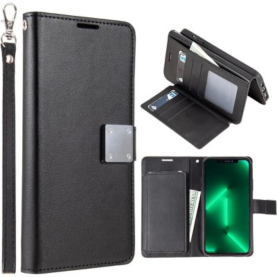 Entronix Case Compatible with Galaxy S23 Ultra - Foldable Leather Wallet, Card Holder & Lanyard