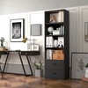 Costway 6-Tier Tall Bookshelf Freestanding Modern Bookcase Black Storage Cabinet White/Black - 2 of 4