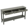 Grungis Farmhouse Console Table with 3 Drawers,Painted Entryway Table with Bottom Shelf & Iron Handles,Console Table for Living Room - 3 of 4