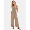 EXLURA Women's Summer Casual Dressy Jumpsuits Loose Overalls One Piece Sleeveless Wide Leg Pant Rompers with Pockets 2025 - 4 of 4