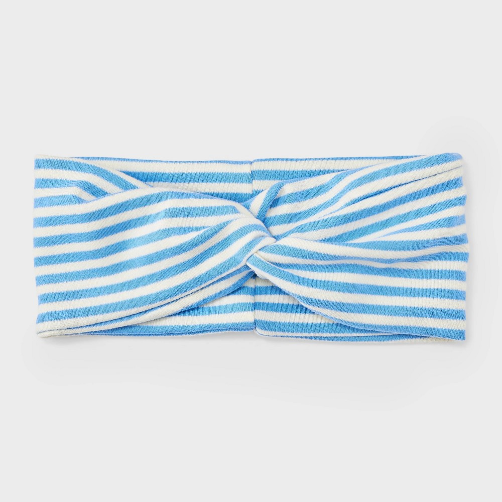 Twist Stretch Headband - Universal Thread™ Blue: Cotton Elastic Stripe Hair Accessory