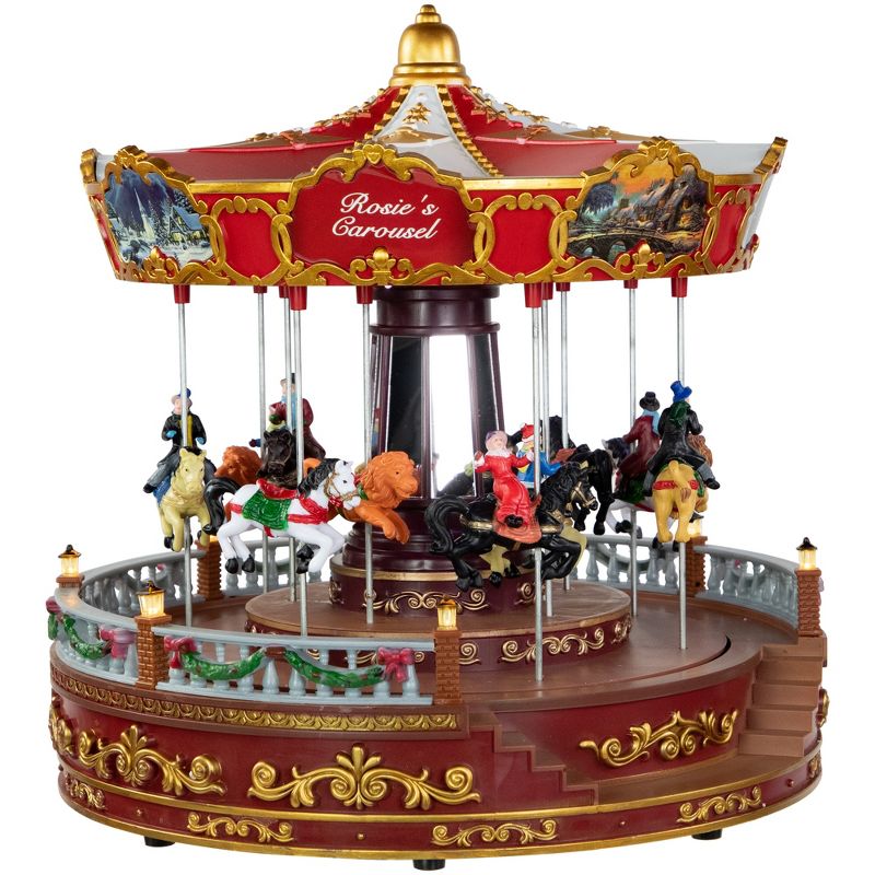 Northlight 14" LED Lighted Animated and Musical Carousel Christmas Decoration, 4 of 7