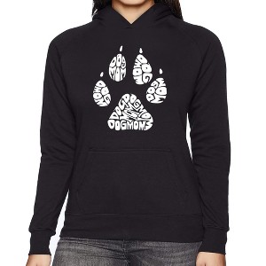 LA Pop Art Women's Word Art Hooded Sweatshirt -Dog Mom - 1 of 4