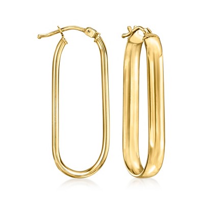 Ross-Simons Italian 14kt Yellow Gold Paper Clip Link Hoop Earrings