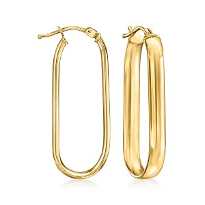 Ross-Simons Italian 14kt Yellow Gold Paper Clip Link Hoop Earrings - 1 of 3
