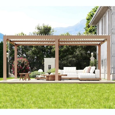Coucheta Louvered Pergola Outdoor Pergolas with Adjustable Louvered Roof, Reinforced Aluminum Frame, Integrated Drainage System, Outdoor Gazebo