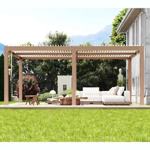 Coucheta Louvered Pergola Outdoor Pergolas with Adjustable Louvered Roof, Reinforced Aluminum Frame, Integrated Drainage System, Outdoor Gazebo - 1 of 4