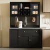 Luck Live 39.37 in bread rack storage cabinet with a power outlet Black - 2 of 4