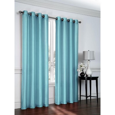 GoodGram Artisan Faux Silk Semi Sheer Grommet Curtain Panel