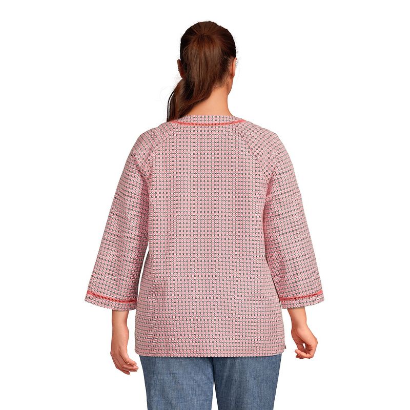 Lands' End Women's Rayon 3/4 Sleeve V Neck Tunic Top, 2 of 6