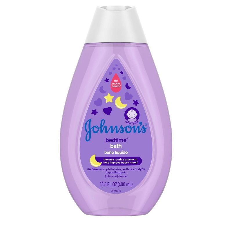 Johnson&#39;s Bedtime Baby Bath with Soothing Natural Calm Aromas, Hypoallergenic - 13.6 fl oz, 3 of 13