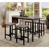 Simple Relax 5 Piece Counter Height Table Set in Natural Tone and Gray Finish - 2 of 4