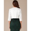 INSPIRE CHIC Women's Cropped Open Front Lapel Collar Business Office Classical Jacket - 3 of 4