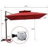 Pellebant 11 x 11 FT Outdoor Patio Cantilever Umbrella with Crank and 360 Degrees Rotation - 2 of 4