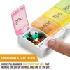 MEDca Pill Organizer – Push Button Daily Travel Pill Box with Large Compartments for Medication, Vitamins, Fish Oil & Supplements, BPA Free - 2 of 4