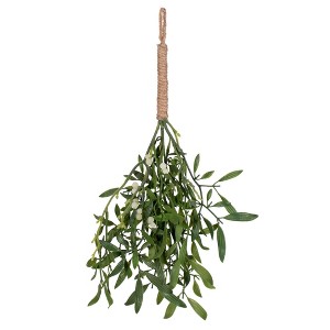 Vickerman 16" Green Artificial Mistletoe with Rope Hanger, 4 per bag. - 1 of 1