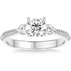 Pompeii3 1 1/10Ct Diamond & Moissanite Accent Engagement Ring in 10k Gold - 1 of 4