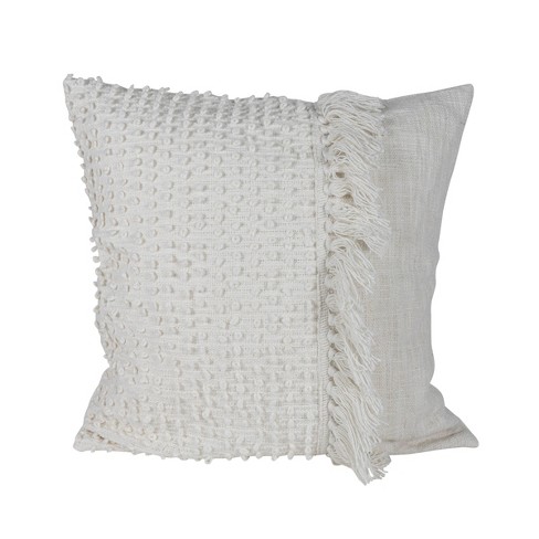 Pulled Knot White 20x20 Hand Woven Filled Pillow Foreside Home