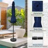Wellfor 7.5' Hexagon Outdoor Patio Market Umbrella Navy Blue: Steel Frame, Push-Button Lift, UV Coated - 4 of 4