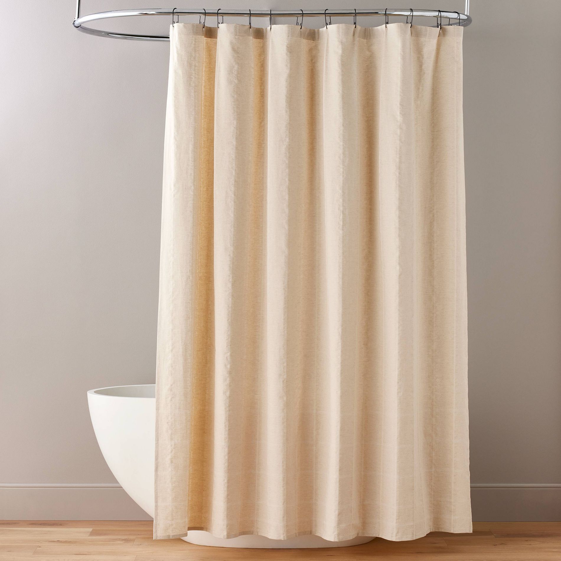 Textured Windowpane Shower Curtain Beige: Cotton Blend, Dobby Weave - Hearth & Hand™ with Magnolia