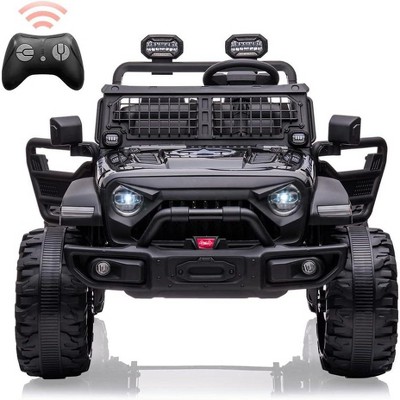 24V Kids Ride on 2 Seaters Electric Car with Remote Control, 2 * 120W Motors Battery Powered 20" Extra Large Seats, Black