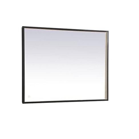 Elegant Lighting Pier 30x30 inch LED Mirror with Adjustable Color Temperature 3000K/4200K/6400K in Black - image 1 of 4