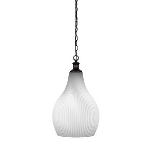 Toltec Lighting Carina 1 - Light Pendant in  Matte Black with 12.25" Opal Frosted Shade - 1 of 1