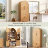 JVNOXK 72" Tall Arched Kitchen Pantry Cabinet with 8 Door Shelves, Fluted Storage Cabinets with 3 Adjustable Shelves, Hidden Drawer, Natural - 2 of 4