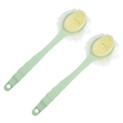 Unique Bargains Body Bath Brush Scrubber Loofah Shower With Long Handle For  Skin Exfoliating Pp Mesh Blue Pink 2 Pcs : Target