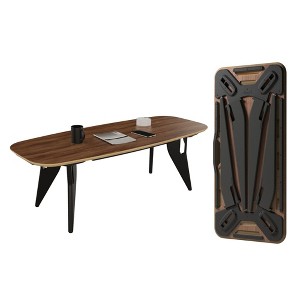 Hoek Long Coffee Table, 47.5" x 20", Rectangle Space-Saving & Portable Design, No-Tool One-Click Assembly with Wall Hanging Cleat - 1 of 4