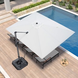 PURPLE LEAF 9' X 11.5' Patio Umbrella Outdoor Cantilever Rectangle Umbrella Aluminum Umbrella with 360-degree Rotation for Garden Pool Patio - 1 of 4