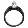 Slickblue Gray Pearl Stackable Ring, IP Black Ion Plated Stainless Steel, Women’s Fashion Jewelry, Sizes 5-10 - 3 of 4