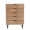 Baxton Studio Karima Mid-Century Modern Two-Tone White and Natural Brown Finished Wood and Black Metal 5-Drawer Storage Cabinet - 4 of 4