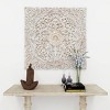 Wood Floral Handmade Intricately Carved Wood Wall Decor with Mandala Design Brown - Olivia & May: Traditional Style, Botanical Art - 4 of 4