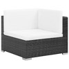 vidaXL Patio Sofa Set Set of 8 Black with Cream cushions - 3 of 4